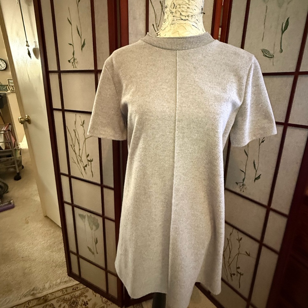 Zara Light Gray Mini sweater Dress. 20 inch P2P.  33 inch length. Poly/cotton